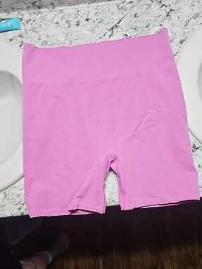 Kindred Bravely Maternity And Postpartum Bamboo High-Waist Pink Bike Shorts